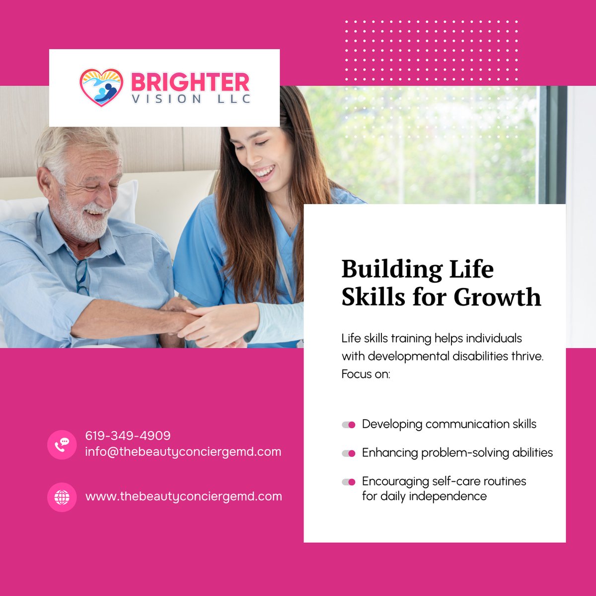 brightervllc's tweet photo. Life skills are essential for everyone! Help your loved ones build independence through communication, problem-solving, and self-care. We’re here to guide you. Learn more about our life skills training today! 

#PhoenixAZ #DevelopmentalDisabilityCare #LifeSkillsTraining https://t.co/JXsQVR0bKg
