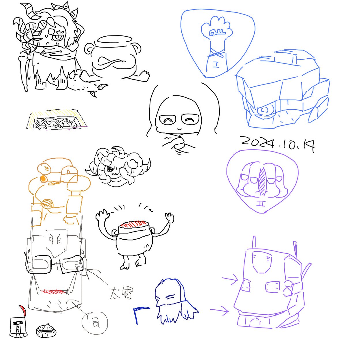 みじさんとAC6絵チャした!
パイロットは描かないと言ったがアレは嘘だ。いや初めて出力した。誰が誰だか当ててみよう。 
