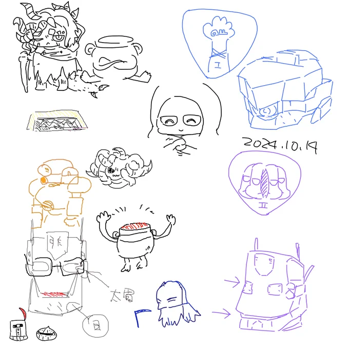 みじさんとAC6絵チャした!
パイロットは描かないと言ったがアレは嘘だ。いや初めて出力した。誰が誰だか当ててみよう。 