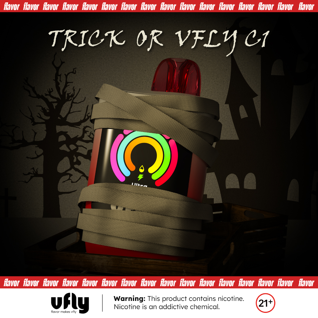 Vflyvape's tweet photo. Trick or Vfly C1? 🎃💨
❗You must be 21+
#vfly #vflyc1 #vflyflavors #flavorjourney #halloween #halloween2024 https://t.co/yBNx77A1U0
