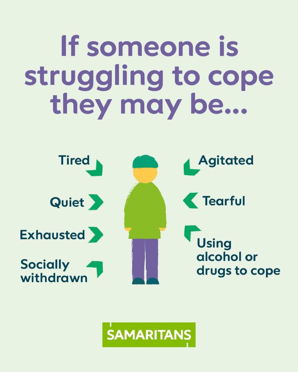 As we go into winter our mental health can take a knock. Is someone you care about suffering? We are here for them on 116 123. We can also support you as you try to support them #WorldMentalHealthMonth