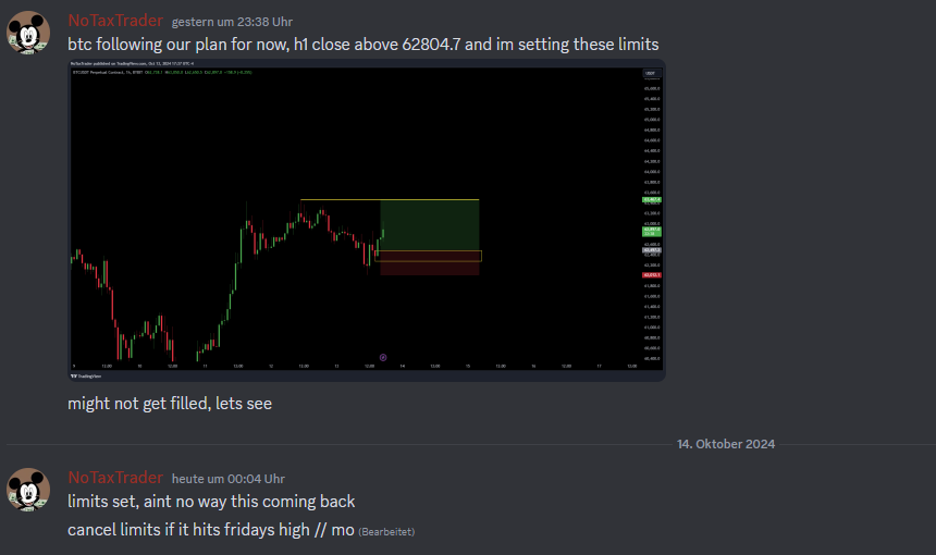 NoTaxTrader's tweet photo. 3.2R🔒

Woke up to BTC longs hitting target this morning. Filled overnight and tped overnight 💰
signaled to the @traderzs1 discord. https://t.co/17ISUYnFaz