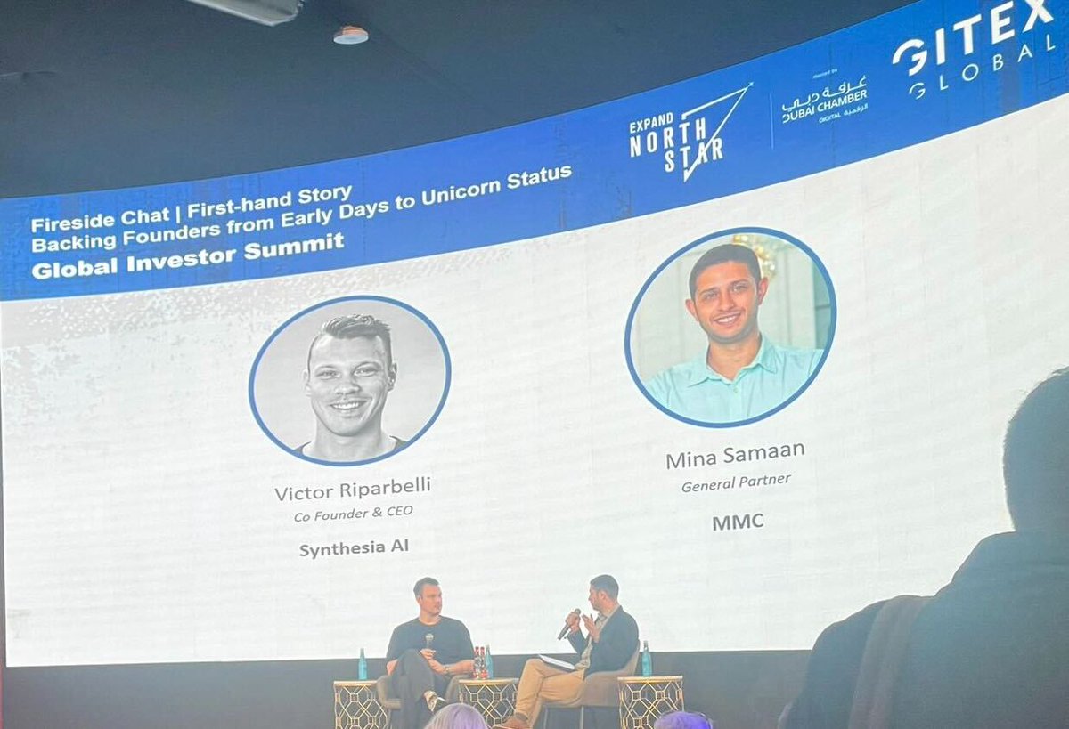 MMC (@mmc_ventures) on Twitter photo Great to see <a href="/M1naSamaan/">Mina Samaan</a> sit down with <a href="/vriparbelli/">Victor Riparbelli</a> Co-founder & CEO of <a href="/synthesiaIO/">Synthesia π₯</a> talking about backing the business from its early days to its current unicorn status π¦
If you're over in Dubai at the #GlobalInvestorSummit reach out to Mina π¨
#scaleup #VentureCapital Great to see <a href="/M1naSamaan/">Mina Samaan</a> sit down with <a href="/vriparbelli/">Victor Riparbelli</a> Co-founder & CEO of <a href="/synthesiaIO/">Synthesia π₯</a> talking about backing the business from its early days to its current unicorn status π¦
If you're over in Dubai at the #GlobalInvestorSummit reach out to Mina π¨
#scaleup #VentureCapital