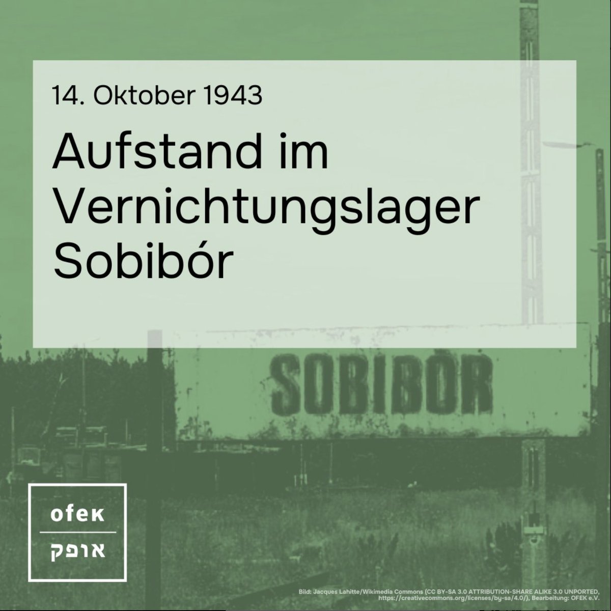 Heute jährt sich der Aufstand im Vernichtungslager Sobibór am 14. Oktober 1943 zum 81. Mal.
Er wurde von einem kleinen, aber entschlossenen Kern von Widerständischen geplant und organisiert. 🧵

#Sobibór #Sobibor #Gedenken #Aufstand #Shoah #OFEKBeratung