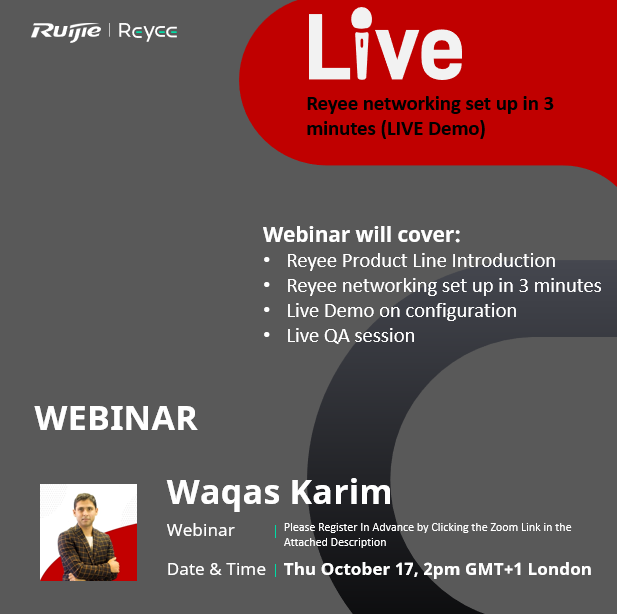 EurosatEastern's tweet photo. Your Webinar Invite - How to setup your network within 3-minutes with Reyee - https://t.co/Q9eLZY2Sma https://t.co/CV3aBKITCR