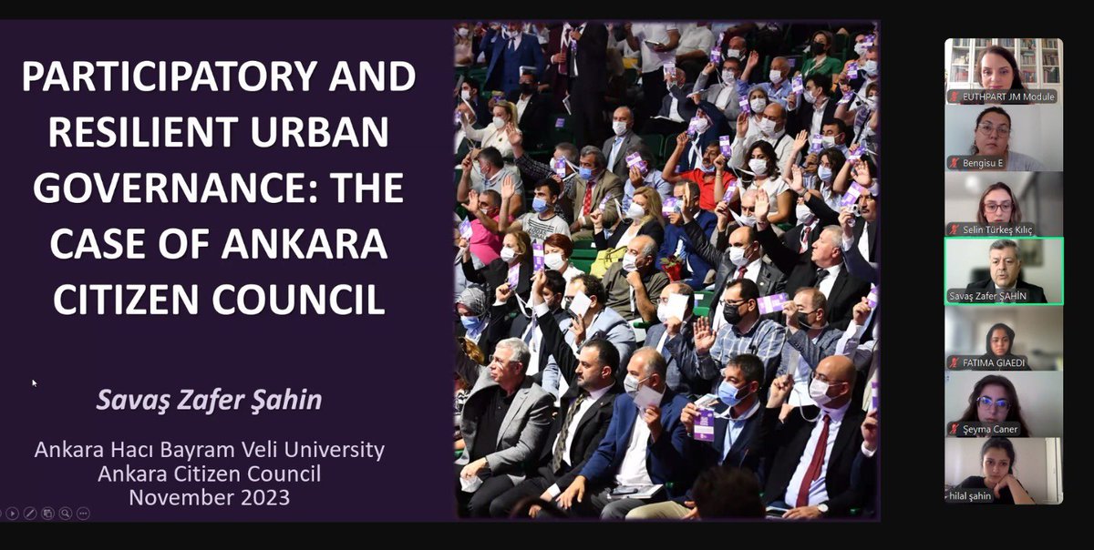 euthpart's tweet photo. On October 10, 2024, the EUTHPART JM Module Civil Society Workshop Series 3 hosted Prof. Dr. Savaş Zafer Şahin from Ankara Hacı Bayram Veli University, who also serves as the Vice President of the Citizens’ Assembly of Ankara. https://t.co/vEp4guHeuW