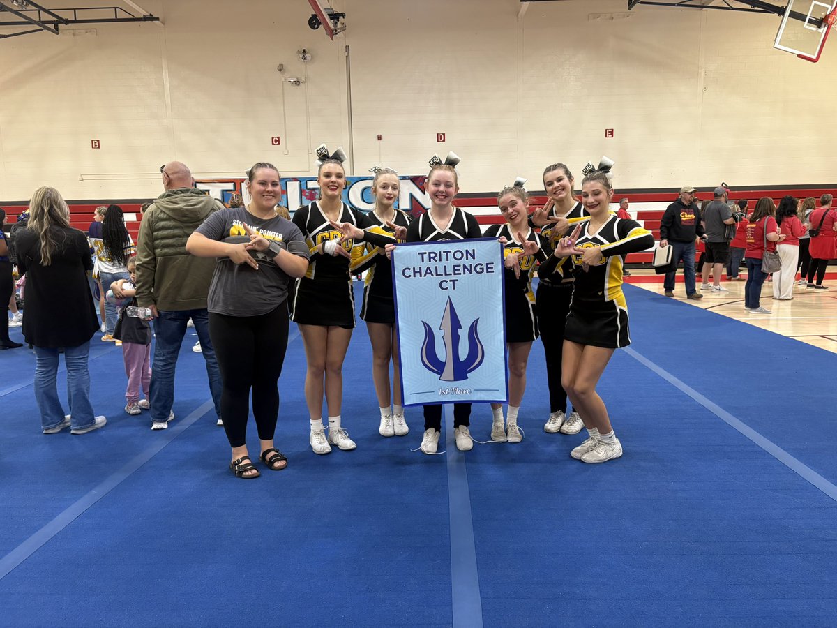 We had a fantastic showing at our first competition at the Crosstown Triton Challenge yesterday! Thank you <a href="/Tritonscheer/">Iowa Central Cheerleading</a> and Davenport West for a great event! 🏆🖤💛

🥈 2nd place for ‘Nado Dogs stunt group
🥇 1st place for Boltz stunt group
🥇 1st place for Coed Cheer/Dance