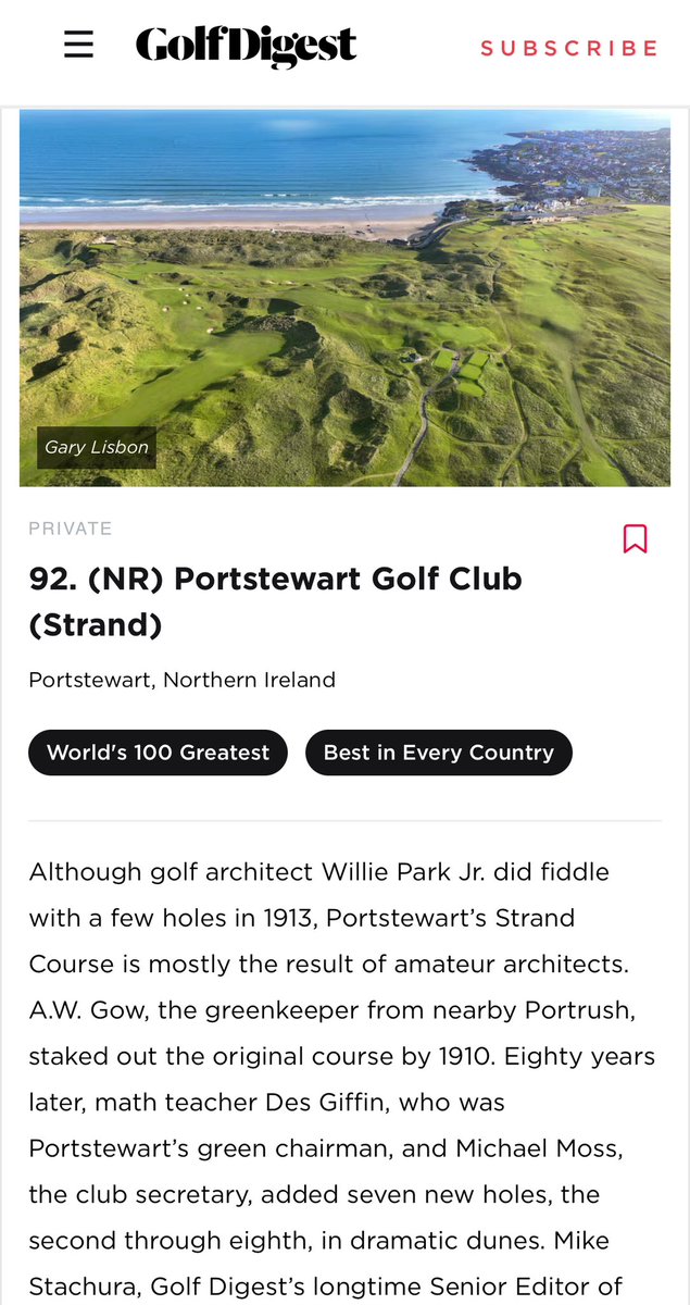North&WestCoastLinks (@irllinksgolf) on Twitter photo Wonderful to see <a href="/PortstewartGC/">PortstewartGolfClub</a> featured for the first time in the new <a href="/GolfDigest/">Golf Digest</a> Worlds Top 100 Courses!!
❤️❤️❤️ Wonderful to see <a href="/PortstewartGC/">PortstewartGolfClub</a> featured for the first time in the new <a href="/GolfDigest/">Golf Digest</a> Worlds Top 100 Courses!!
❤️❤️❤️