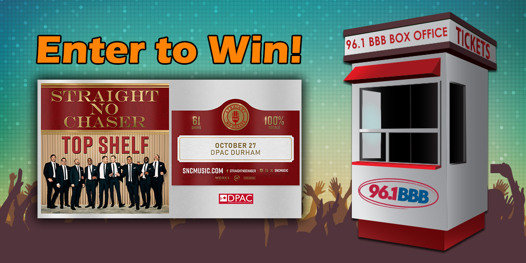 The a cappella sensation STRAIGHT NO CHASER is coming to DPAC on Sunday, October 27th as part of their Top Shelf Tour! All week long, enter the BBB Box Office for your chance to win a pair of tickets to the show! Contest ends Sunday at 11:59 p.m.