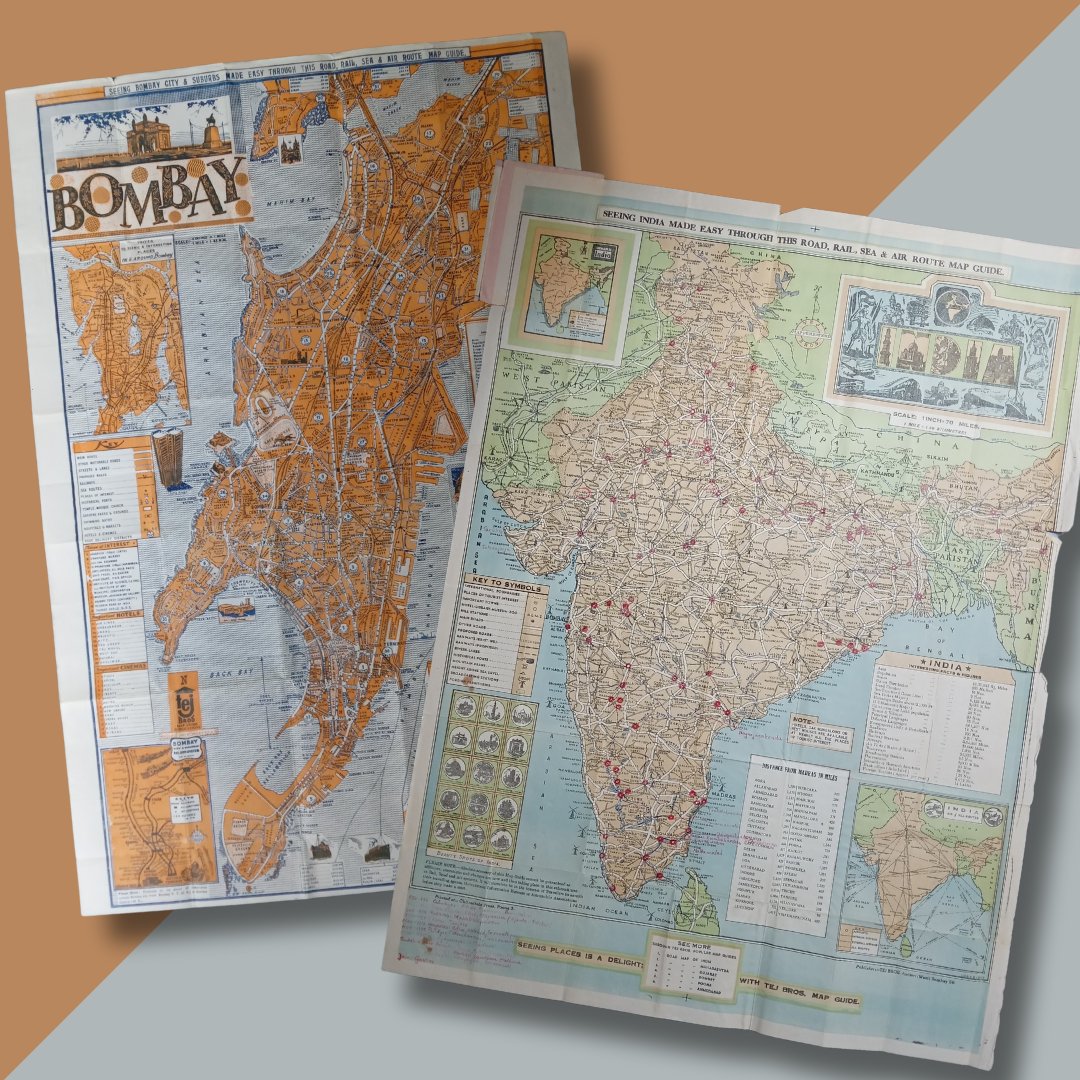 mapmapnmap's tweet image. 📍 Bombay Map (1960/70's):
50*74 cm.

🌏 India Map (1960’s):
 64*84 cm.