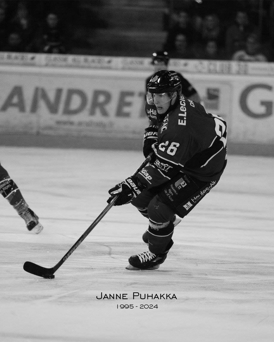 Lesrapacesdegap's tweet photo. C'est avec beaucoup de tristesse que nous avons appris le décès de Janne Puhakka, ancien joueur des Rapaces de Gap. 🕊️

Présent au sein de l'équipe durant la saison 2017/2018, Janne a marqué le staff et ses coéquipiers par sa gentillesse et son esprit d'équipe. https://t.co/9woLUnPoQz