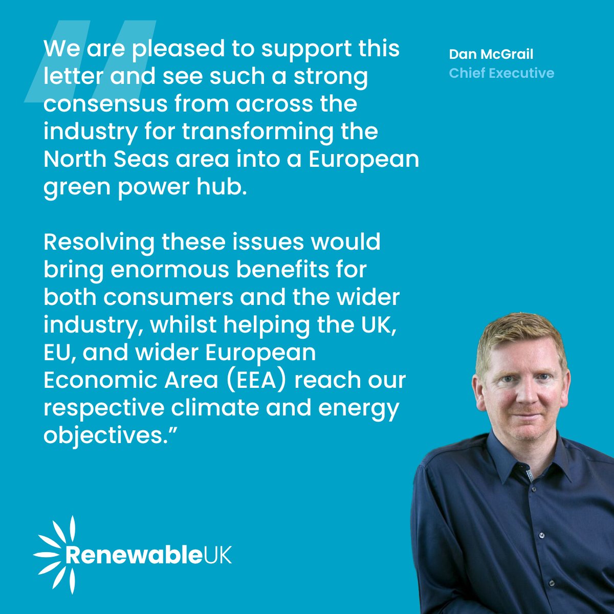 RenewableUK's tweet photo. We have joined a coalition of 19 leading European energy associations and transmission system operators to issue a joint letter to the European and UK Governments, calling for more efficient electricity arrangements between the European Internal Energy Market (IEM) and the GB market to unlock investment in offshore generation and grid infrastructure in the North Seas.

📰 https://t.co/PmZ4oGgFUp

🗣️ Commenting on the letter's publication, RenewableUK Chief Executive Dan McGrail (@RenewableUKCEO) said:

“We are pleased to support this letter and see such a strong consensus from across the industry for transforming the North Seas area into a European green power hub. More efficient electricity trade between the UK and EU is a key part of this, and the letter sets out how we can secure investor confidence and fully develop offshore wind projects in the region, as recognised in the North Seas Energy Cooperation (NSEC) Action Agenda.

“We are collectively calling for issues around linking the EU and UK Emissions Trading Schemes (ETS) to be tackled as a matter of urgency, as extending European price coupling to the GB market is the only viable market mechanism to realise the potential of the North Seas. Alongside this, it is vital that we see evolution towards an improved market framework for the development of offshore grid. Resolving these issues would bring enormous benefits for both consumers and the wider industry, whilst helping the UK, EU, and wider European Economic Area (EEA) reach our respective climate and energy objectives.”

Read the full letter below ⬇️

📨 https://t.co/PPIpZQJXRr