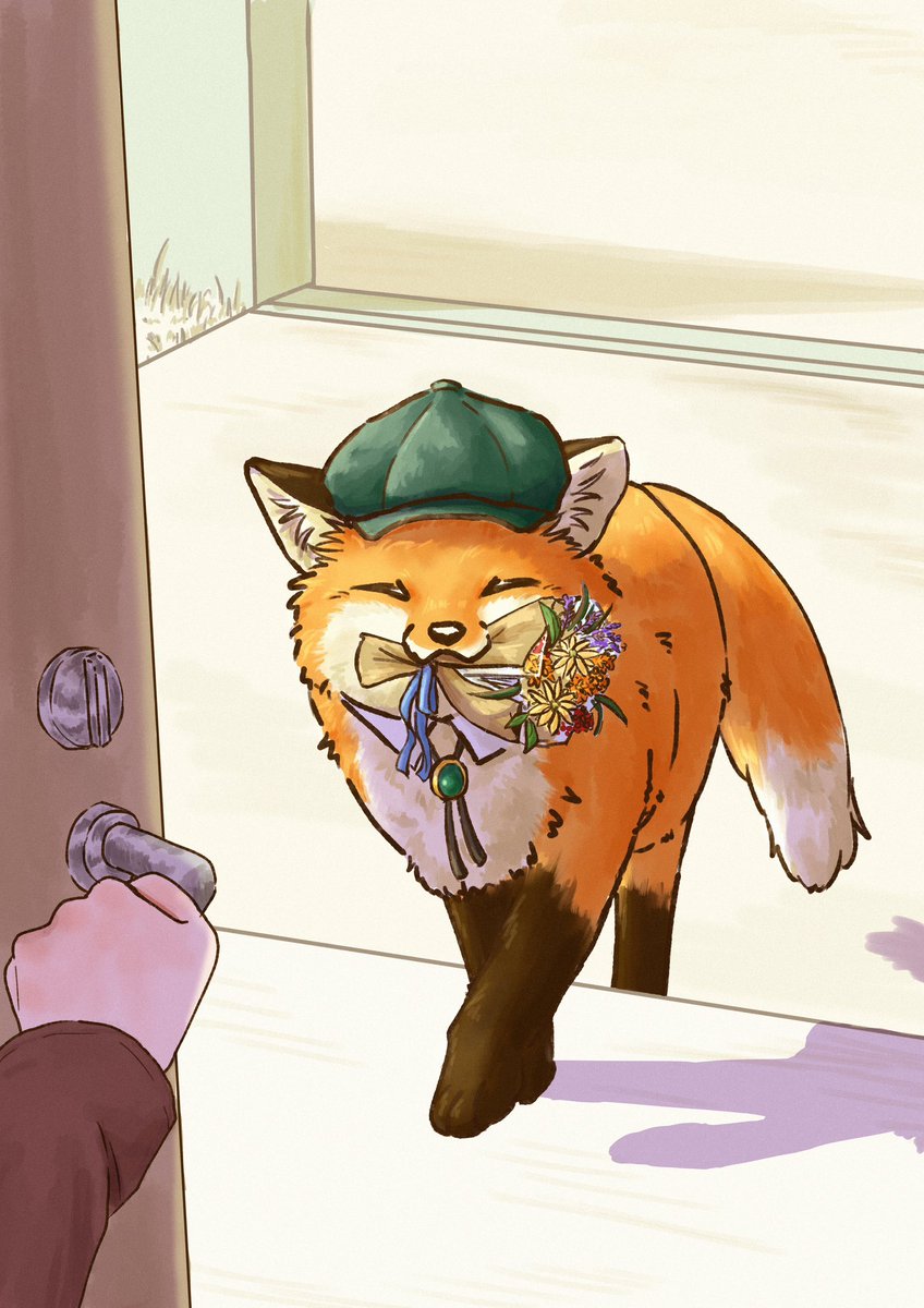お届け物でーす🦊

#イラスト