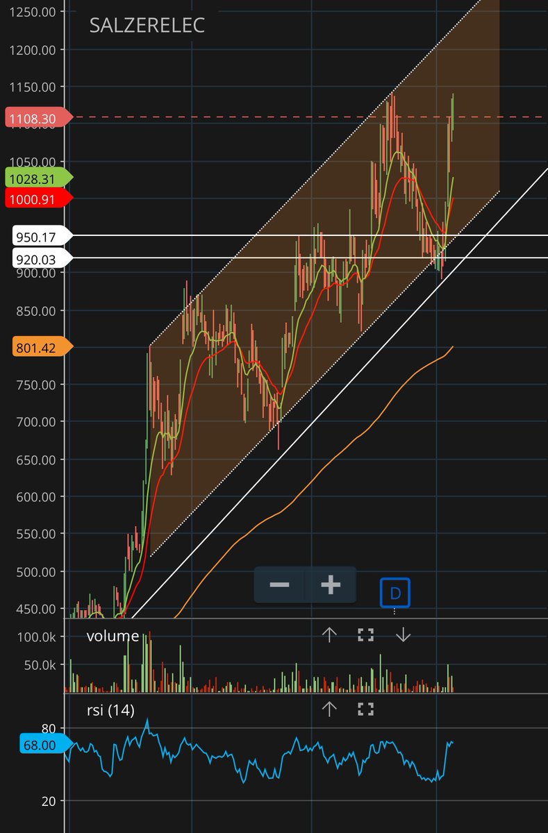 #SalzerElectronics 

🚨 Update: As expected, #Salzer bounced back after testing the support levels of 900-920. Check out the below chart for more info. 

Let’s see how Q2 pans out.