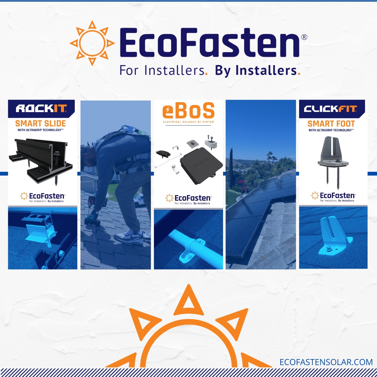 Our portfolio of #solar racking systems, roof mounts &amp; #eBoS accessories gives installers the versatility needed for quick, easy installs every time! Known for quality, reliability &amp; complete customer satisfaction, we're dedicated to #excellence in everything we do 💯

#EcoFasten