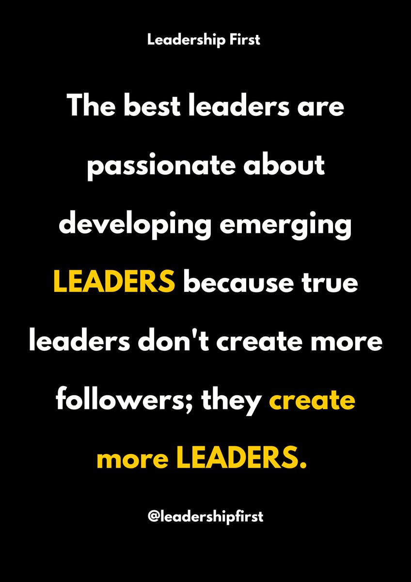 GiffordT's tweet image. What separates good leaders from great inspirational leaders is their ability to build a leadership culture that cultivates great leaders throughout their organization. 

#leadershipfirst
