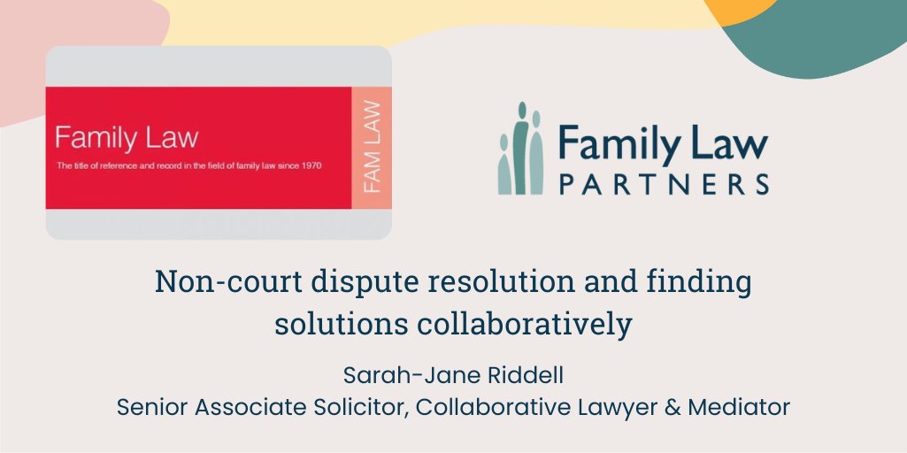 Sarah-Jane Riddell has an article featured in <a href="/JPFamilyLaw/">JPFamilylaw</a> exploring the advantages of the collaborative process... a proactive, supportive, child-focused and cost-effective way for couples to resolve financial and child arrangements. ow.ly/iy0r50TKMOQ