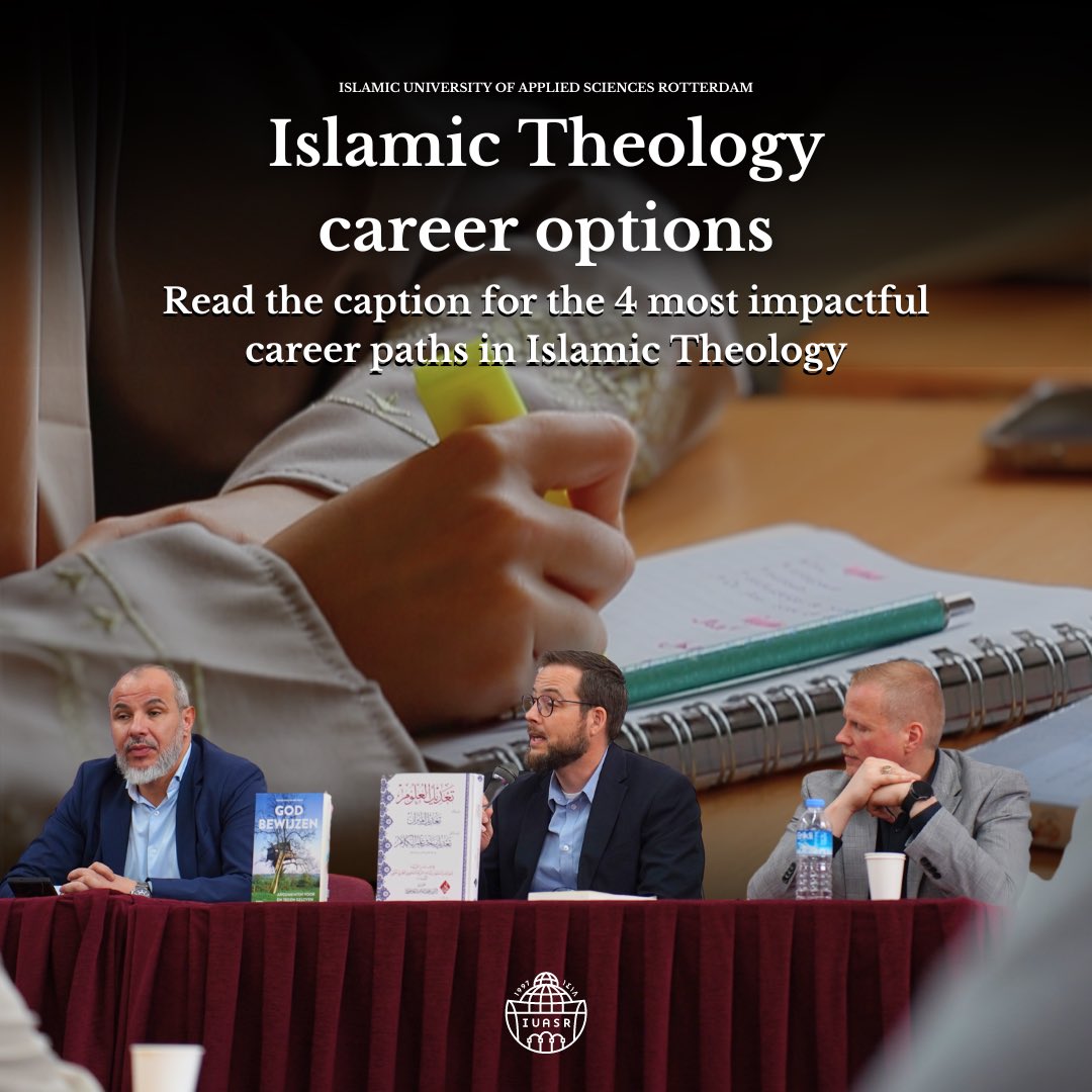 Ontdek de vele carrièremogelijkheden binnen de islamitische theologie! 📚

1️⃣ Imam/Prediker:
2️⃣ Islamitische Geestelijk Verzorger
3️⃣ Islamitische Leraar
4️⃣ Onderzoeker/Academicus

Klaar om jouw pad te kiezen? Start je reis in de islamitische theologie en maak een impact! 🌍💡