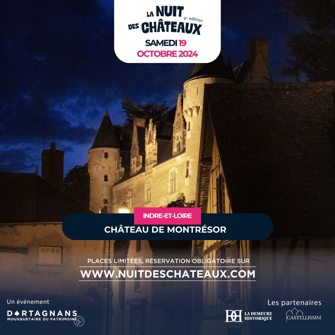 La #nuitdeschateaux c'est ce week-end ! Des centaines d'expériences à découvrir à la tombée de la nuit. Partout en France et en Europe ! Réservations sur nuitdeschateaux.com
 #patrimoine #châteaux #événement
