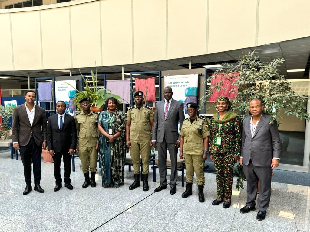 Uganda Police Force (@policeug) on Twitter photo AIGP <a href="/Mwesigwa_Frank1/">AIGP Mwesigwa Frank</a>, Director of Operations, has today met with the Peace Support Operations Division team at the African Union Commission in Addis Ababa, Ethiopia.
The main topic of discussion was the plans for Uganda Police Force's deployment in Somalia, specifically AIGP <a href="/Mwesigwa_Frank1/">AIGP Mwesigwa Frank</a>, Director of Operations, has today met with the Peace Support Operations Division team at the African Union Commission in Addis Ababa, Ethiopia.
The main topic of discussion was the plans for Uganda Police Force's deployment in Somalia, specifically