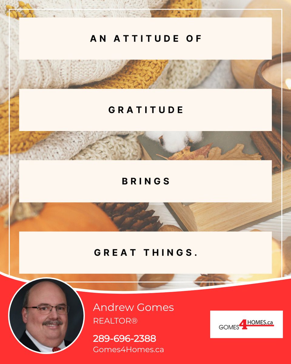 gomes4homes's tweet image. Embrace an attitude of gratitude and watch great things unfold! Being thankful opens doors to more blessings and opportunities. What are you grateful for today?

#gomes4homes #royallepagenrc #niagarahomes #renttoown #SRES #seniorsrealestate #heretohelp #firsthome #downsizing