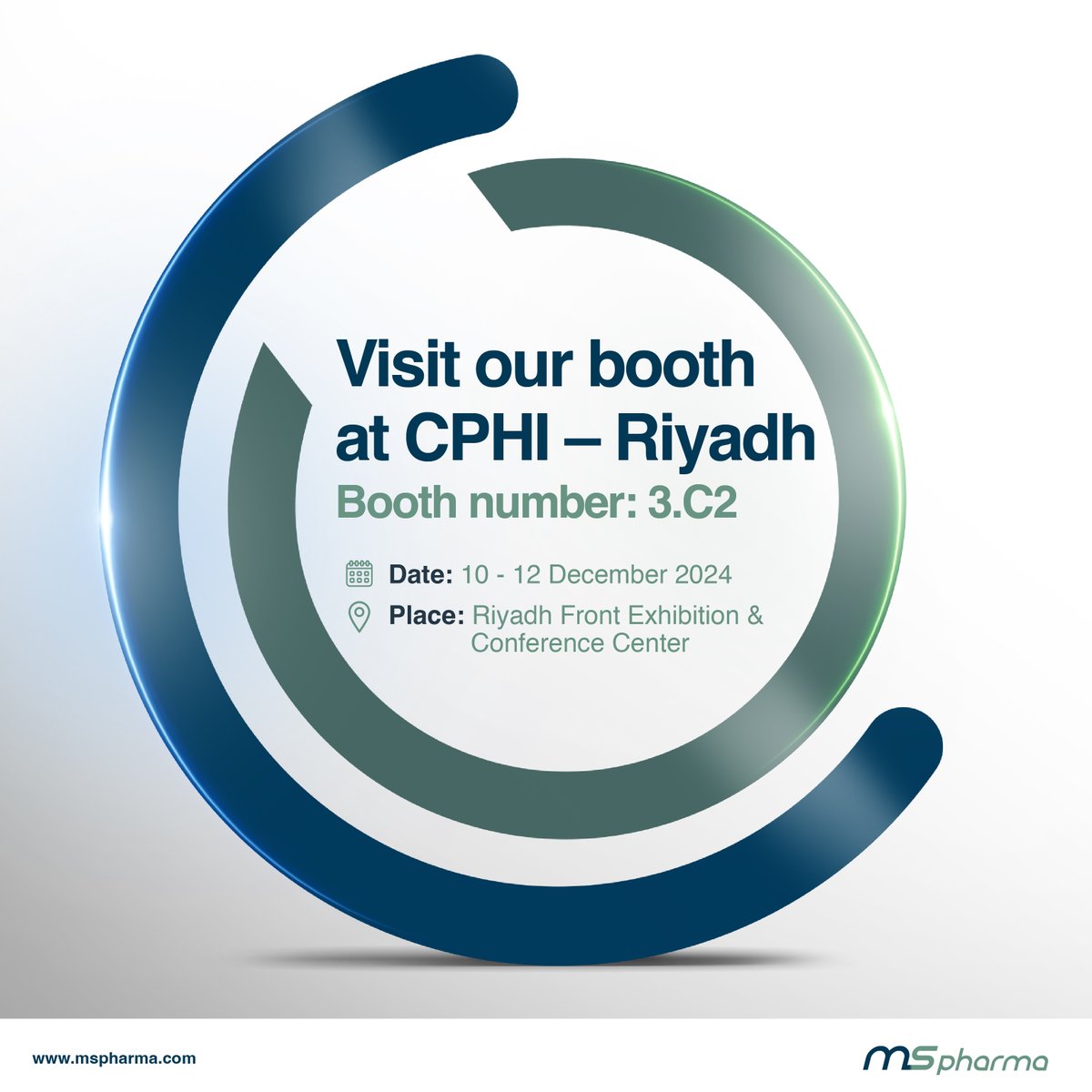MSPharmaJO's tweet image. We are thrilled to invite you to visit our booth at CPHI 2024, booth number 3.C2.
We look forward to connecting with you at this exciting event!

#CPHI2024
#BusinessOpportunities
#PharmaNetworking
#GlobalPharma
#SaudiArabia
#CPHIMiddleEast