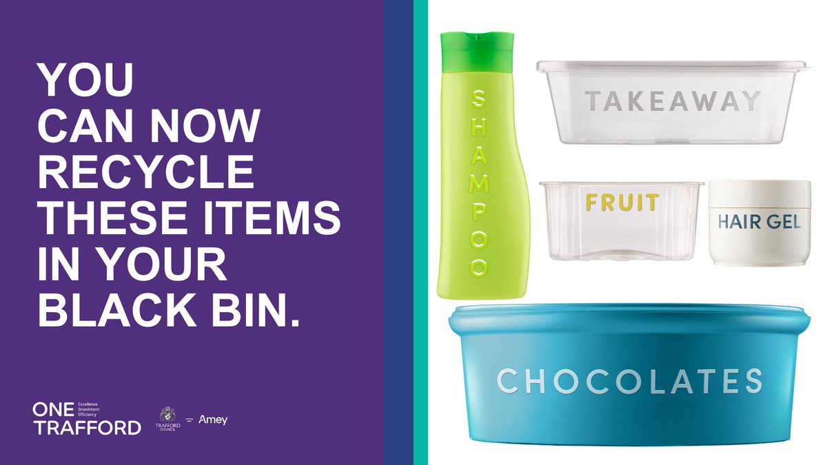 Begining today, you can now place plastic pots, tubs, and trays in your black bin. #RecycleWeek 

<a href="/recycle4gm/">Recycle for Greater Manchester</a>  <a href="/TraffordCouncil/">Trafford Council</a>