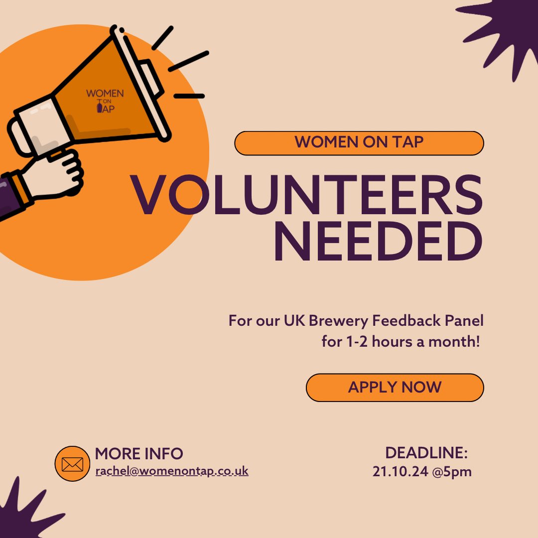 📣 Want to help shape our future? 

We want breweries that represent a range of sizes and regions that are already keen to support - or are curious about - gender equality in beer. 

Apply: womenontap.co.uk/wotblog/join-o…