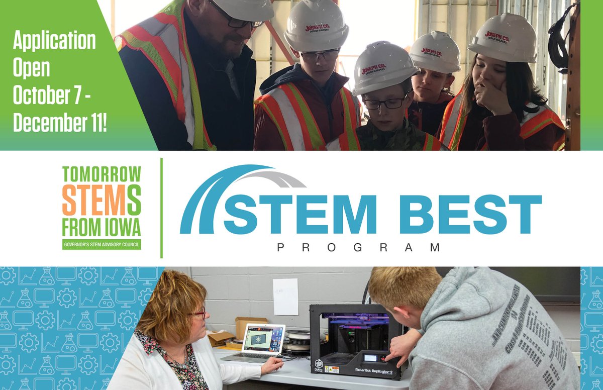 The STEM BEST informational webinar is Wednesday this week!  Learn about the upcoming STEM BEST funding opportunity and hear from Administrators and Teachers from Boone and Okoboji about their STEM BEST Programs. zurl.co/I0i1