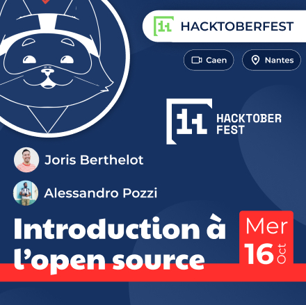 🎉 Alessandro &amp; Joris ont préparé des slides pour vous accompagner step by step si vous n'êtes pas encore familiarisés avec l’Open Source. 🌟
📫️ Inscription hacktoberfest@knplabs.com ou meetup.com/fr-FR/afup-nan… #Hacktoberfest2024 #OpenSource #GitHub  #Caen #Nantes