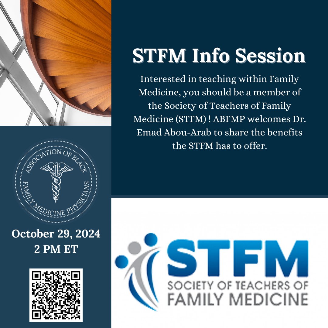 Interested in teaching and academia in Family Medicine? <a href="/STFM_FM/">STFM</a> is the organization for you. Come learn about all STFM has to offer in this information webinar Tuesday, October 29th 2PM ET. Add to your calendar: evt.to/egggguiiw #FMRevolution #FamilyMedicine #MedTwitter