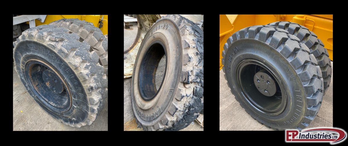 EP Industries Ltd (@epindustriesuk) on Twitter photo Before and after images of 1200 x 20 <a href="/TrelleborgGroup/">Trelleborg Group</a> tyres.
Pressed off and on using our 250 tonne workshop press to replace tyres on a rail excavator.
#RRV #RailExcavator #RailPlant Before and after images of 1200 x 20 <a href="/TrelleborgGroup/">Trelleborg Group</a> tyres.
Pressed off and on using our 250 tonne workshop press to replace tyres on a rail excavator.
#RRV #RailExcavator #RailPlant
