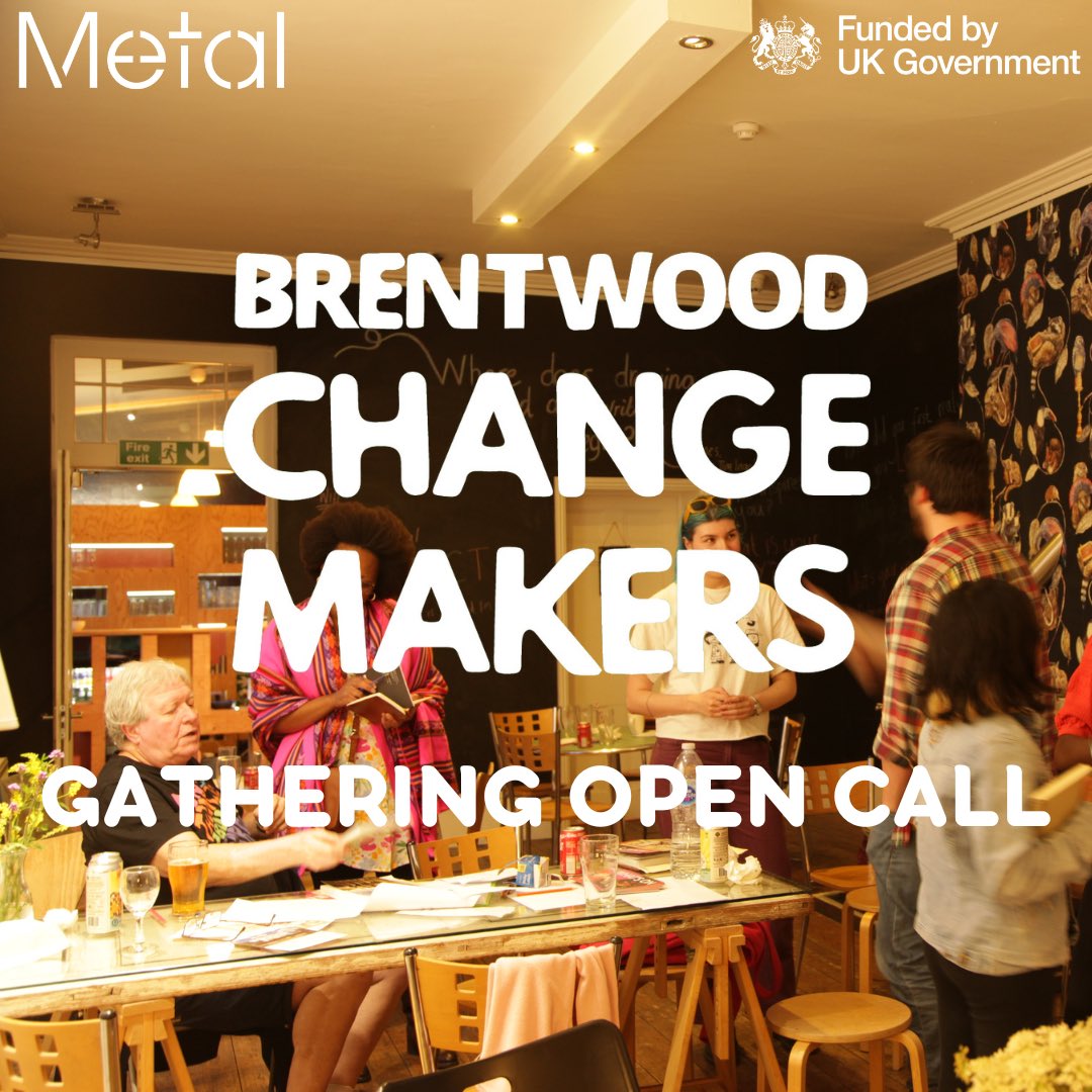 Last week to apply to our #Brentwood #Creative #Changemakers Gathering ⚡ Make positive changes through artistic ideas, collaborate in fun ways, gather your community &amp; take part in a paid weeklong training programme. Apply by Sun 20 Oct at 5pm: bit.ly/4erxbX2 #UKSPF