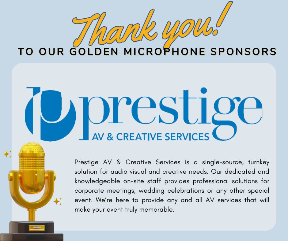 Oral History Association (@oralhistory) on Twitter photo Our final Golden Microphone Sponsor is
Prestige Av & Creative Services. Thank you
<a href="/prestigeav/">Prestige AV</a> for helping make our annual meeting
possible! Our final Golden Microphone Sponsor is
Prestige Av & Creative Services. Thank you
<a href="/prestigeav/">Prestige AV</a> for helping make our annual meeting
possible!