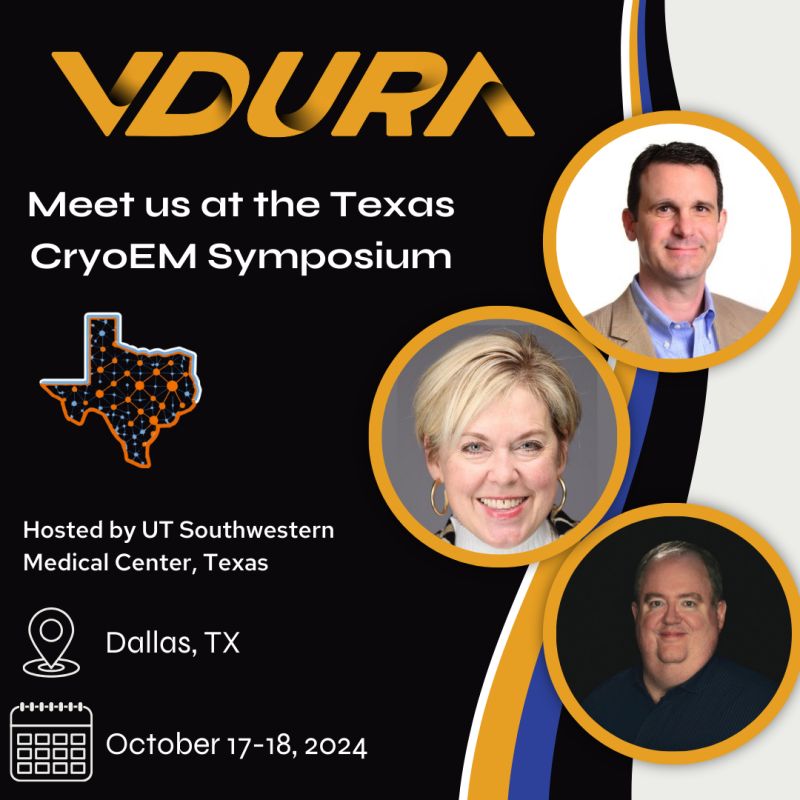 This week come see the good-looking faces of Beth Turman &amp; Ken Haugen (and me) of <a href="/VDURAinc/">VDURA</a> at the 1st Annual Texas Cryo-EM Symposium. Learn how we are increasing the speed &amp; accuracy to knowledge in the life sciences &amp; healthcare industry.
#HPC #AI #VDURAStrong #VDURATeam