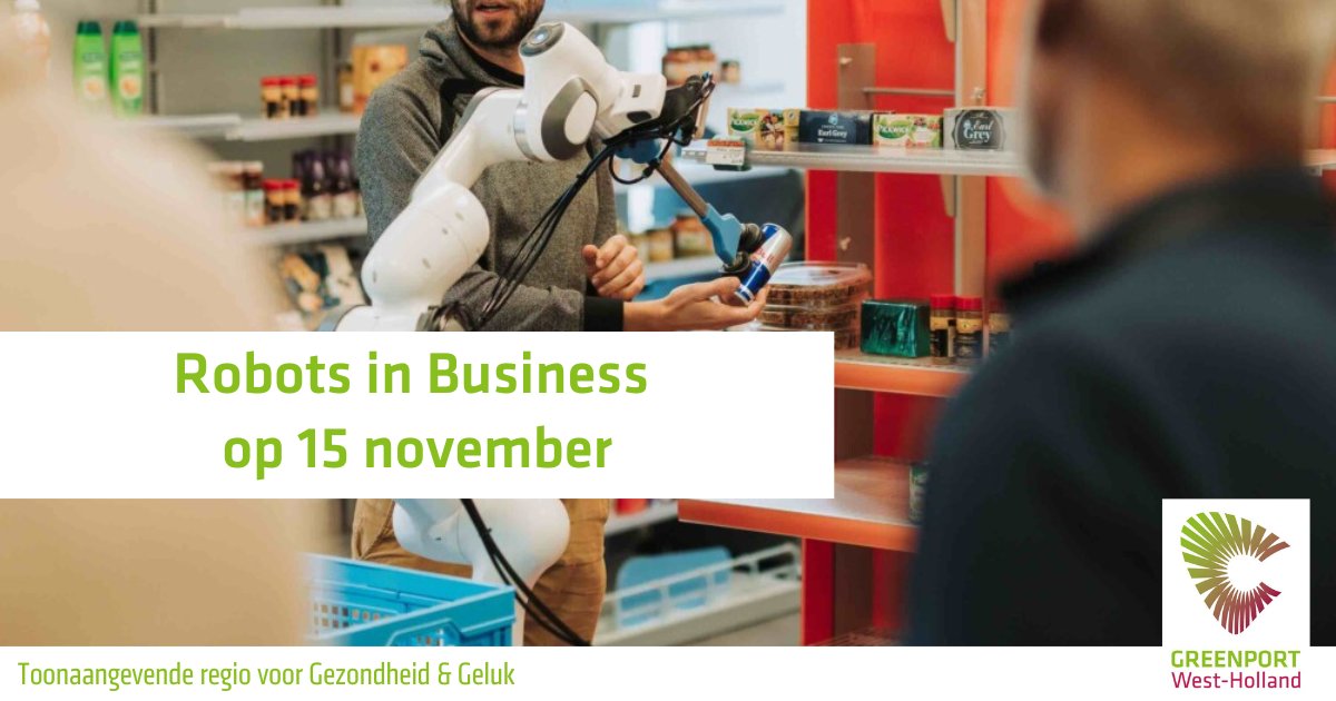 Op 15 november organiseert #RoboHouse in #Delft het jaarlijkse #event #Robots in #Business met dit jaar als thema 'Oer-Hollands'. Er wordt gekeken naar sectoren zoals windmolenparken, scheepsbouw, tuinbouw en de bouw. Meld je aan via: robohouse.nl/activities/eve…