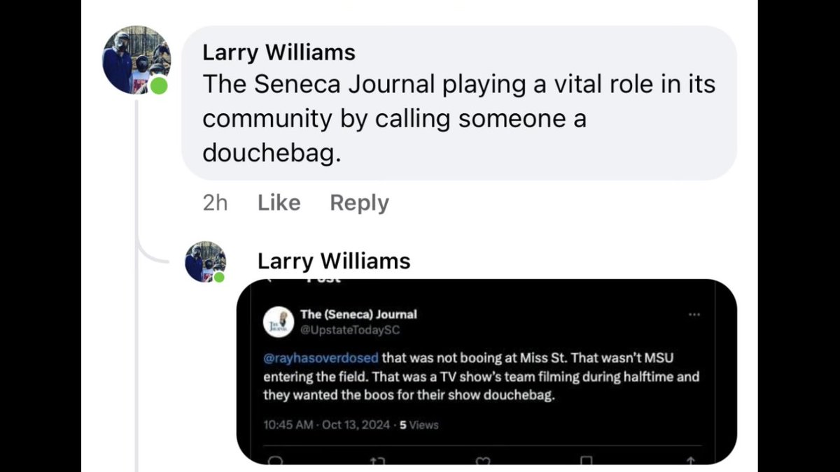 LarryWilliamsTI's tweet image. I've been blocked by the South Carolina Press Association @SCPressAssoc for daring to point out to them that one of their member newspapers called someone a "douchebag" from its official Twitter account.