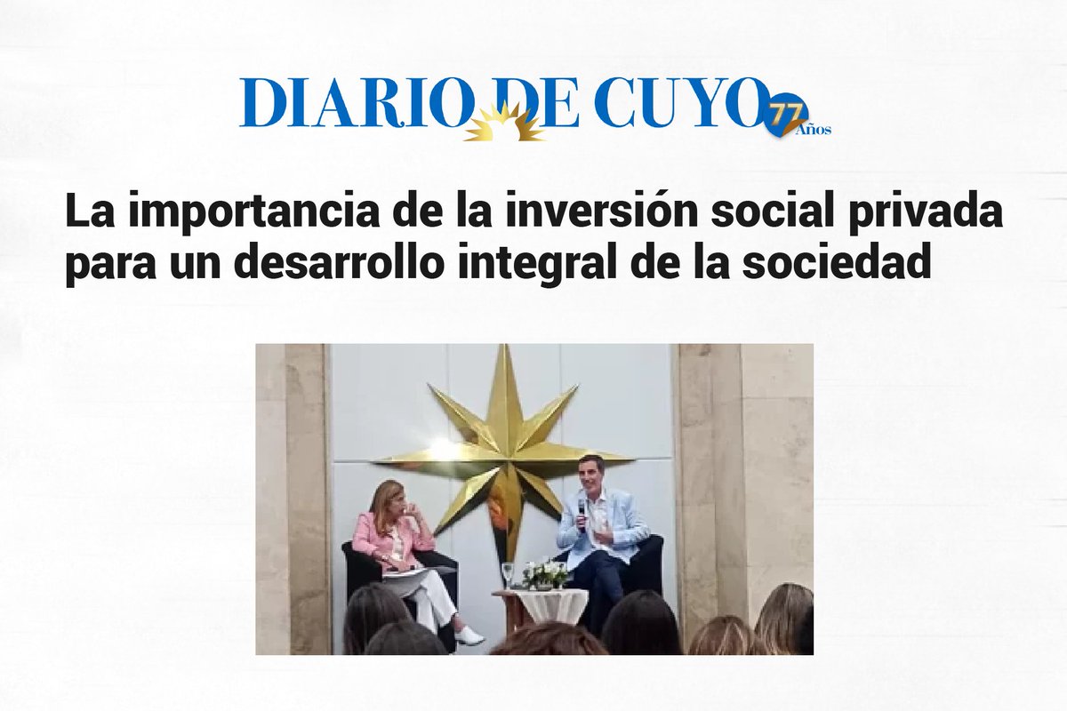 ✍ En el marco de la Mesa de Educación, en San Juan, <a href="/JavierGMoritan/">Javier García Moritán</a> disertó sobre la “Acción colectiva”, y abordó conclusiones sobre la importancia que tiene la inversión social privada para un desarrollo integral de la sociedad.

Nota completa acá: bit.ly/3BCBUqv