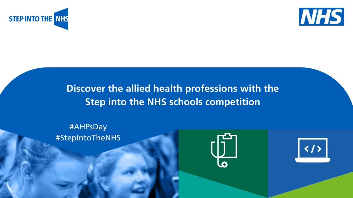 #StepIntoTheNHS competition can help young people learn about the range of roles in the allied health professions. 

Our handy resource helps them learn about the roles available while supporting their competition entries. 

stepintothenhs.nhs.uk/careers/discov… 

#AHPsDay