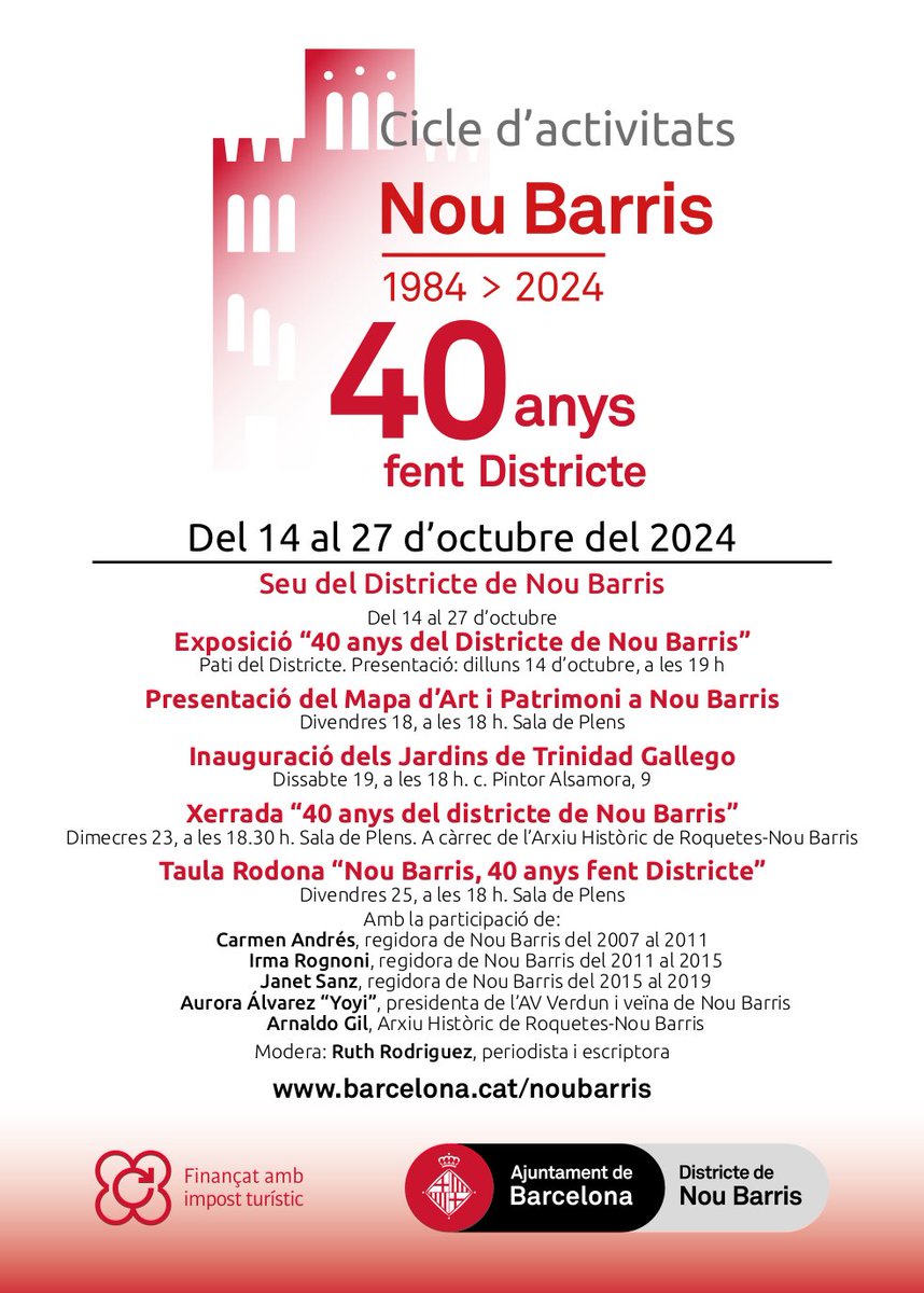 9bcomu's tweet photo. 57 anys de lluites veïnals han millorat la vida de la gent als barris

Avui s'inaugura l'exposició "#NouBarris 1984-2024 : 40 anys fent Districte" al pati de la seu #9Barris

https://t.co/plhKwbAcNY https://t.co/8cWWEJzyOY