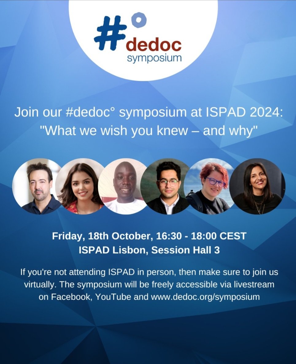 Upcoming... this week! Save the date for the <a href="/dedocORG/">#dedoc°</a> Symposium at #ISPAD2024 and listen to these incredible speakers! #nothingaboutuswithoutus #payitforward
