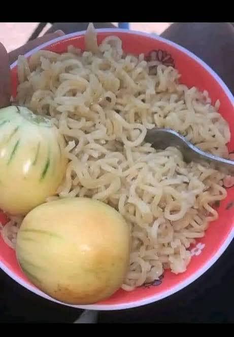 RealOlaudah's tweet photo. I'm reliably informed that garden eggs are now an alternative to eggs in the menu of Nigerians under T-Pain's regime. 🤣
Please excuse my laughter. Evil should not be laughed at. 😭 https://t.co/V9ldXz0grk