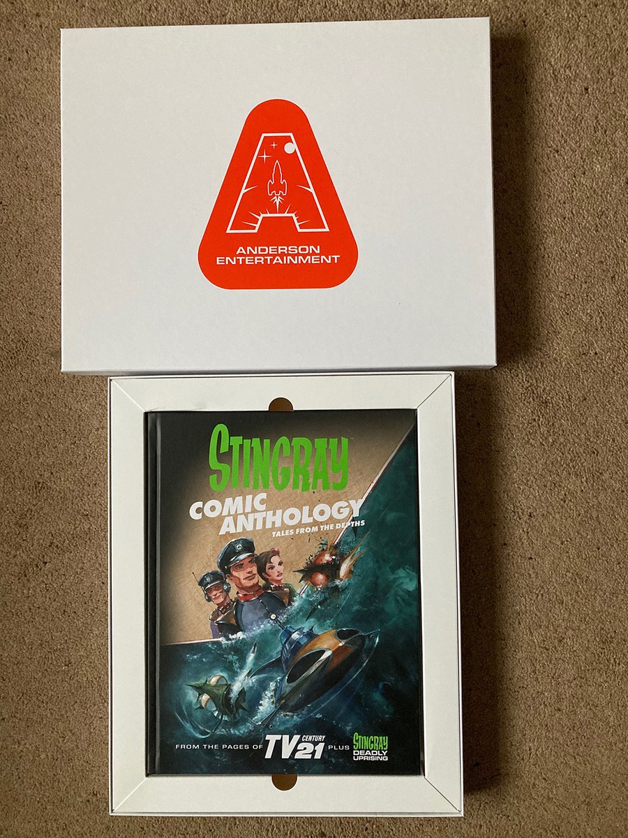 Mail call...! The new hardcover collection of STINGRAY from <a href="/GerryAndersonTV/">Gerry Anderson</a> which bribgs together the first three years' worth of strips from TV CENTURY 21, along with five new stories. Very fancy packaging too!