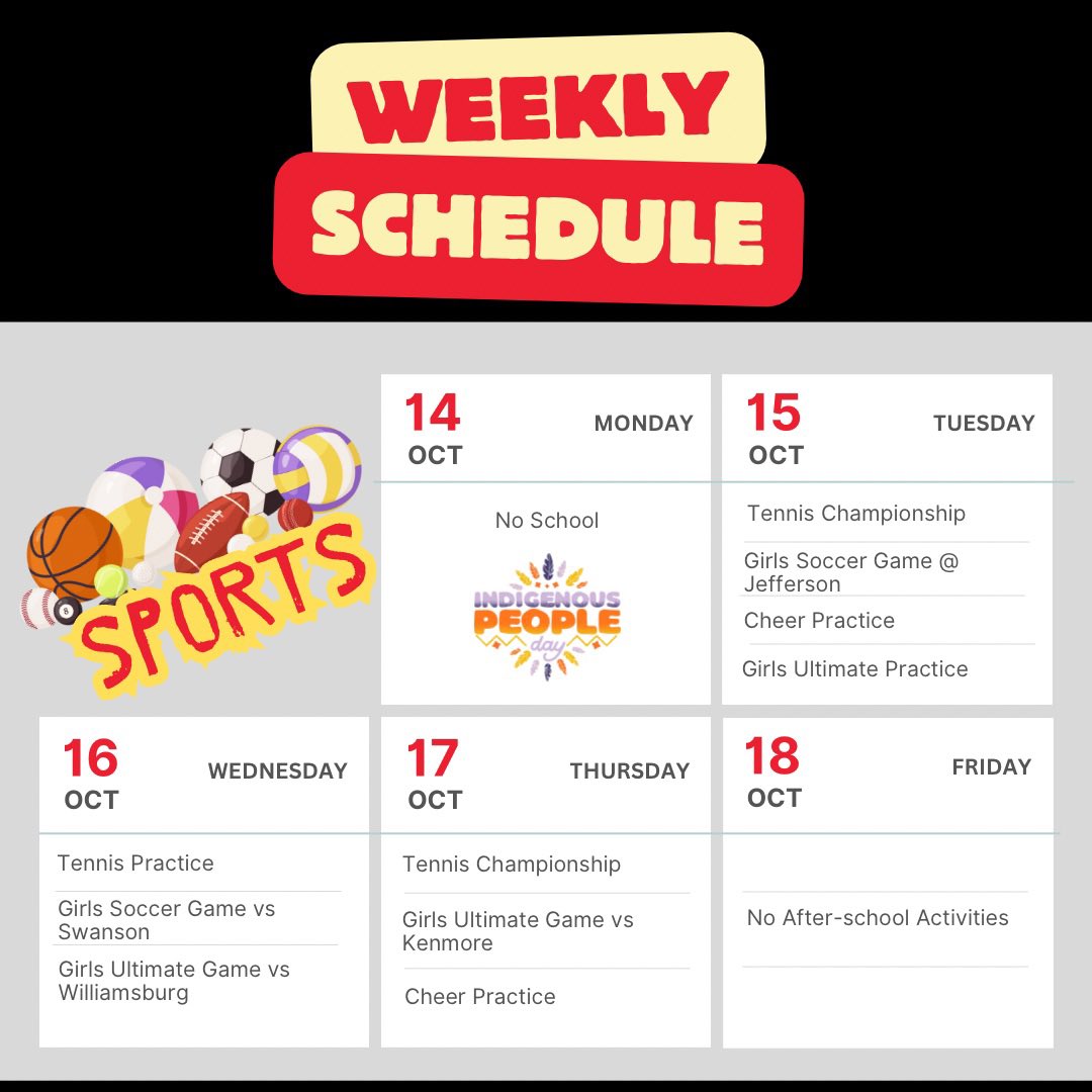 DHMS_Activities's tweet image. Looking for something to do afternoon school this week? Also, plan to join us Tuesday, Oct. 15th at 6pm for the Hispanic Heritage Fiesta. We look forward to seeing everyone there!