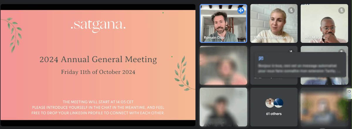 satgana_'s tweet image. 🌍 Last Friday, Oct 11th, we hosted Satgana's 2024 AGM! 🌍

Nearly 100 amazing investors, partners, and friends gathered alongside 17 of our incredible portfolio companies. 🌱 

🧡 Huge thanks to everyone - your support powers our journey! #Satgana #TogetherForImpact