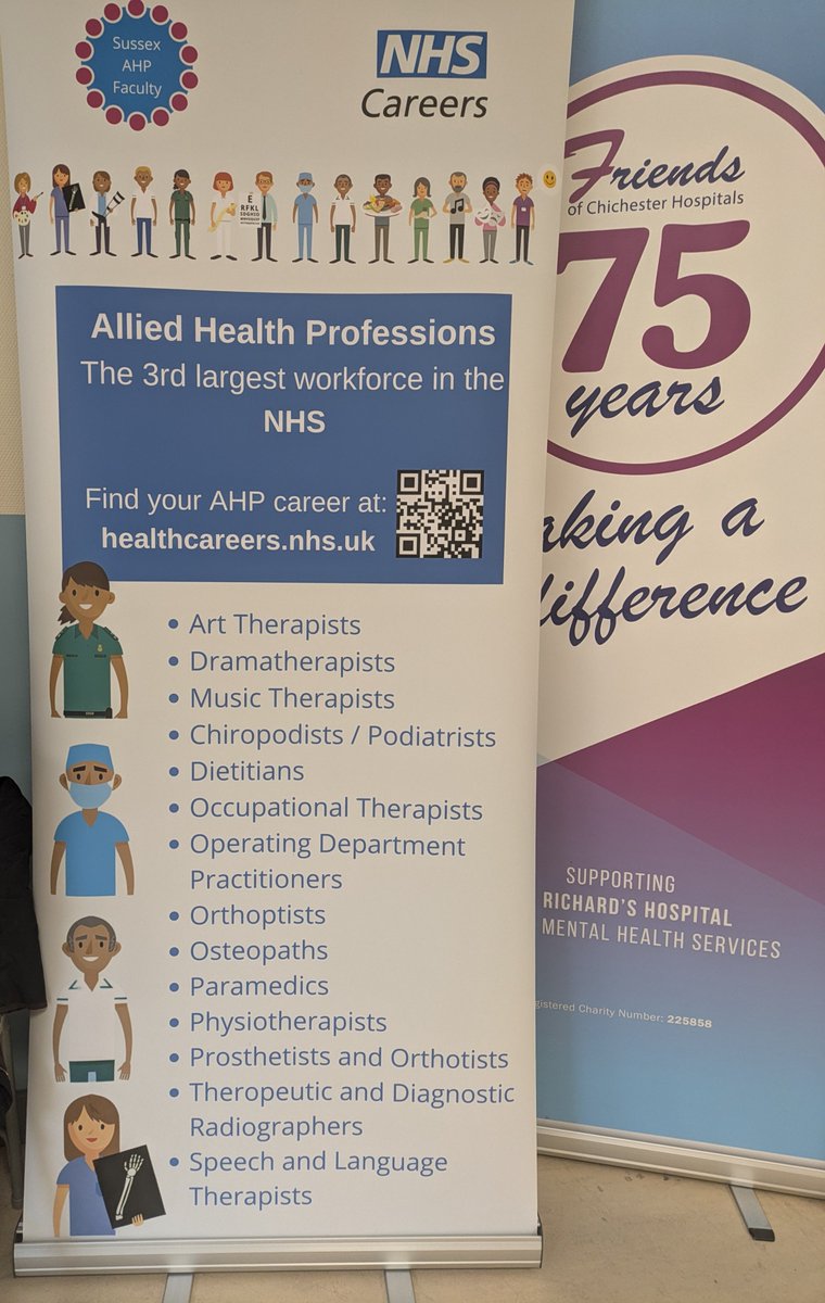 UHSx_AHP_Edteam's tweet image. #HappyAHPday to all our amazing AHPs @UHSussex . 
To celebrate AHPs day and to kick off the start of UHSussex education week, we are at St Richards Hospital showcasing education for AHPs. 
Come say hello :-)