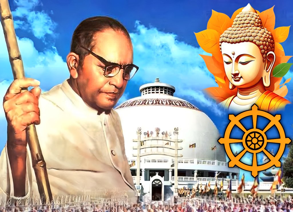 SamarRaj_'s tweet photo. बहराइच के दंगाइयों सुनो-
लाखों बौद्ध नागपुर में जमा हैं, दीक्षा ले रहे हैं-"हम ब्रह्मा विष्णु महेश को नहीं मानते।"
उनके भगवा को आपने चोरी किया है फिर भी वो झंडा नहीं उखाड़ते।
शोषित हैं मगर विचारों की लड़ाई विचारों से लड़ रहे हैं, बाबा साहब की सिखाई प्रतिज्ञा पढ़ रहे हैं।
और आप? https://t.co/EFyoSCraVO