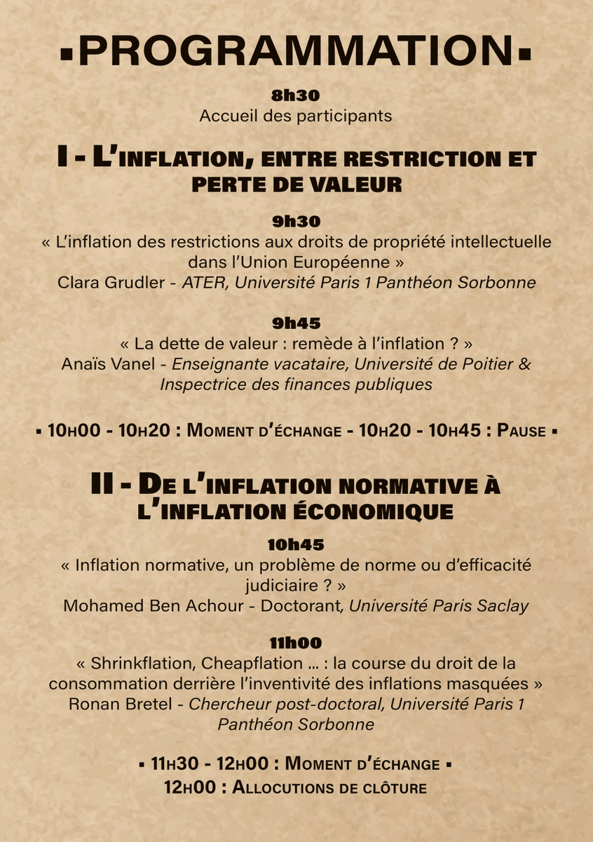 ADDCDA_UTCAP's tweet image. Comme chaque année, l&apos;ADDCDA organise son colloque annuel. 
Cette année c&apos;est l&apos;inflation qui occupera nos intervenant(e)s lors d&apos;une demi-journée d&apos;étude le 28 novembre 2024 au matin ! 

L&apos;évènement sera disponible en présentiel ou via Twitch (twitch.tv/addcda).