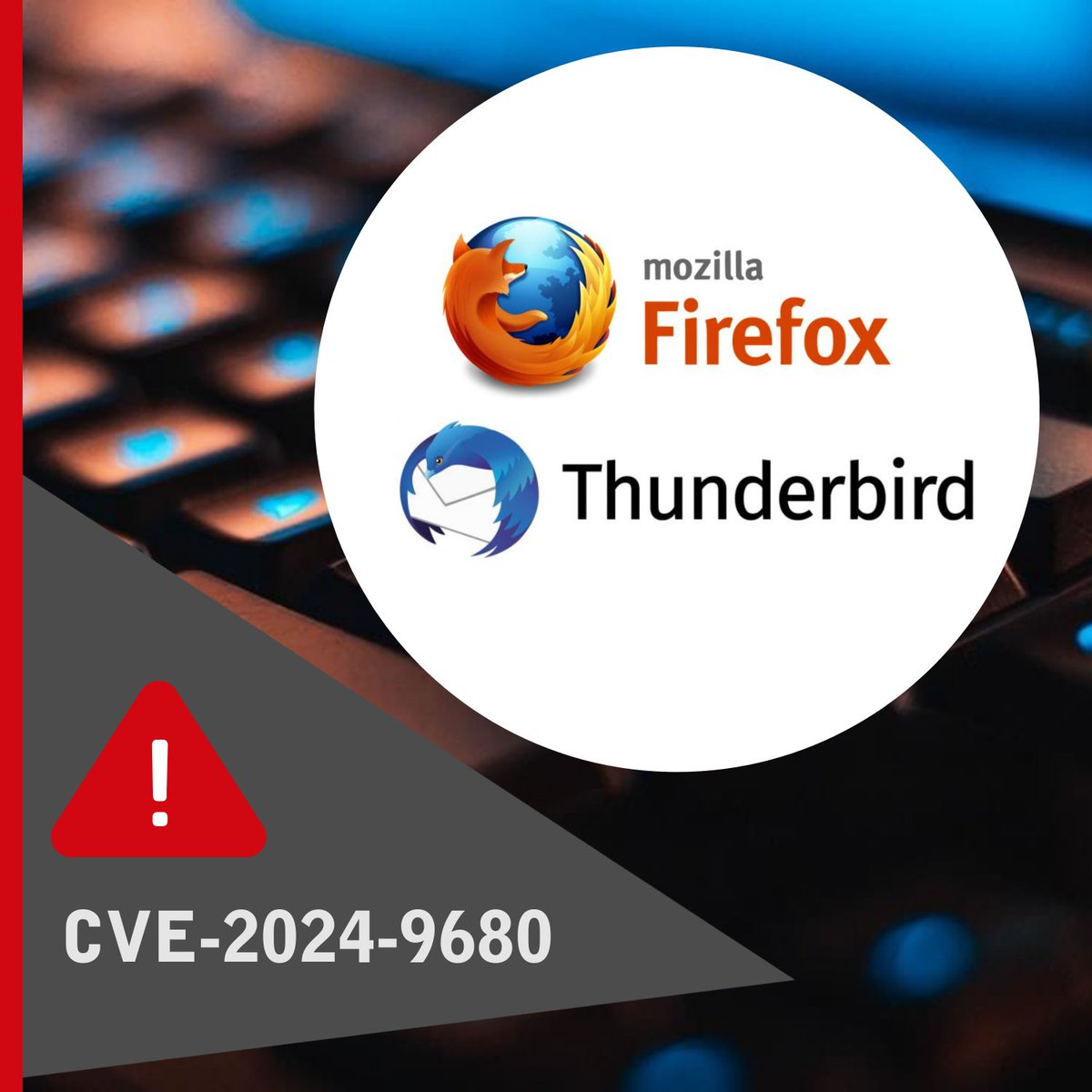 ⚠️Brīdinājums! Firefox publicējis atjauninājumus, kas novērš kritisku Firefox un Thunderbird ievainojamību (CVSS: 9.8/10), kas jau tiek izmantota reālos uzbrukumos kibertelpā. Aicinām nekavēties un atjaunināt skartās programmatūras versijas! Vairāk: cert.lv/lv/2024/10/atk…