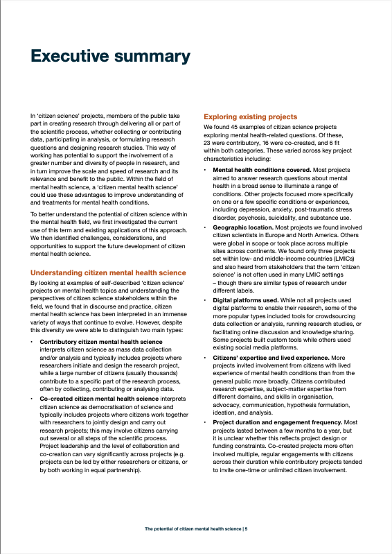 Good Problems Team (@goodproblems_sp) on Twitter photo New <a href="/wellcometrust/">Wellcome</a> report out on how #citizenscience is used in #mentalhealth science, challenges & opportunities. doi.org/10.21955/wellc…
A <a href="/sciencepractice/">Science Practice</a> & <a href="/McPinFoundation/">The McPin Foundation</a> collaboration, with advisors Stefan Rennick-Egglestone, <a href="/LamideAyo/">Dr Olamide Todowede PhD</a>, Mike Slade <a href="/MentalHealthCsi/">Mental Health Citizen Science Project</a> 🧵1/ New <a href="/wellcometrust/">Wellcome</a> report out on how #citizenscience is used in #mentalhealth science, challenges & opportunities. doi.org/10.21955/wellc…
A <a href="/sciencepractice/">Science Practice</a> & <a href="/McPinFoundation/">The McPin Foundation</a> collaboration, with advisors Stefan Rennick-Egglestone, <a href="/LamideAyo/">Dr Olamide Todowede PhD</a>, Mike Slade <a href="/MentalHealthCsi/">Mental Health Citizen Science Project</a> 🧵1/